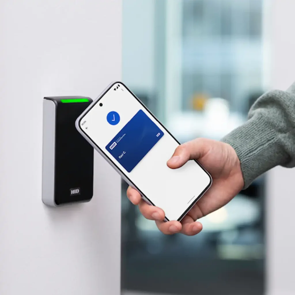Phone with badge getting scanned