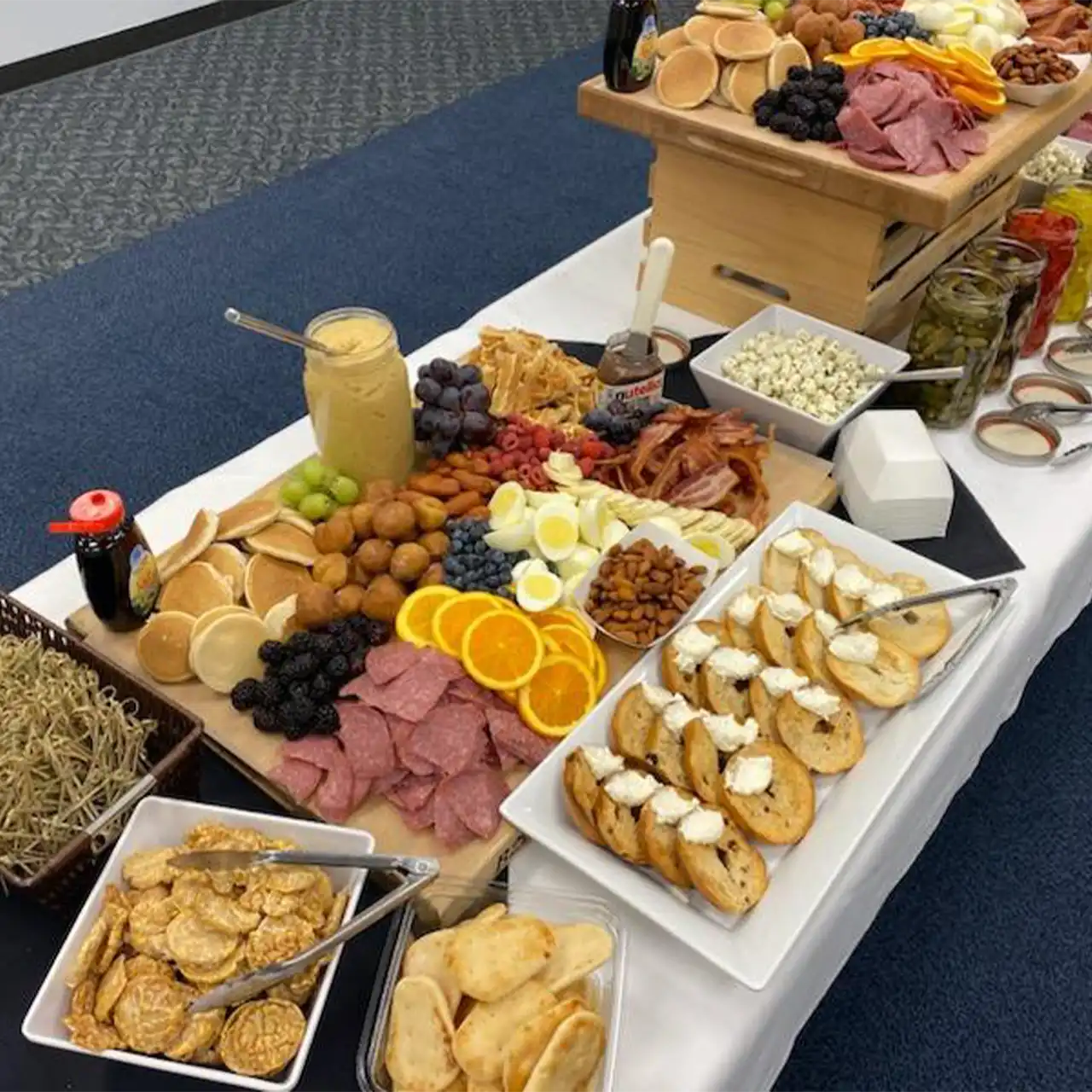 Food displayed for an event