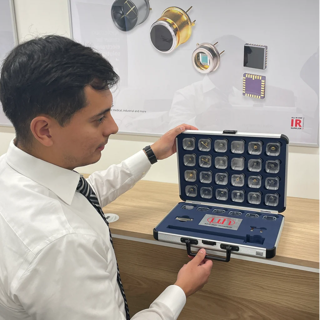 Micro Hybrid scientist showing off device