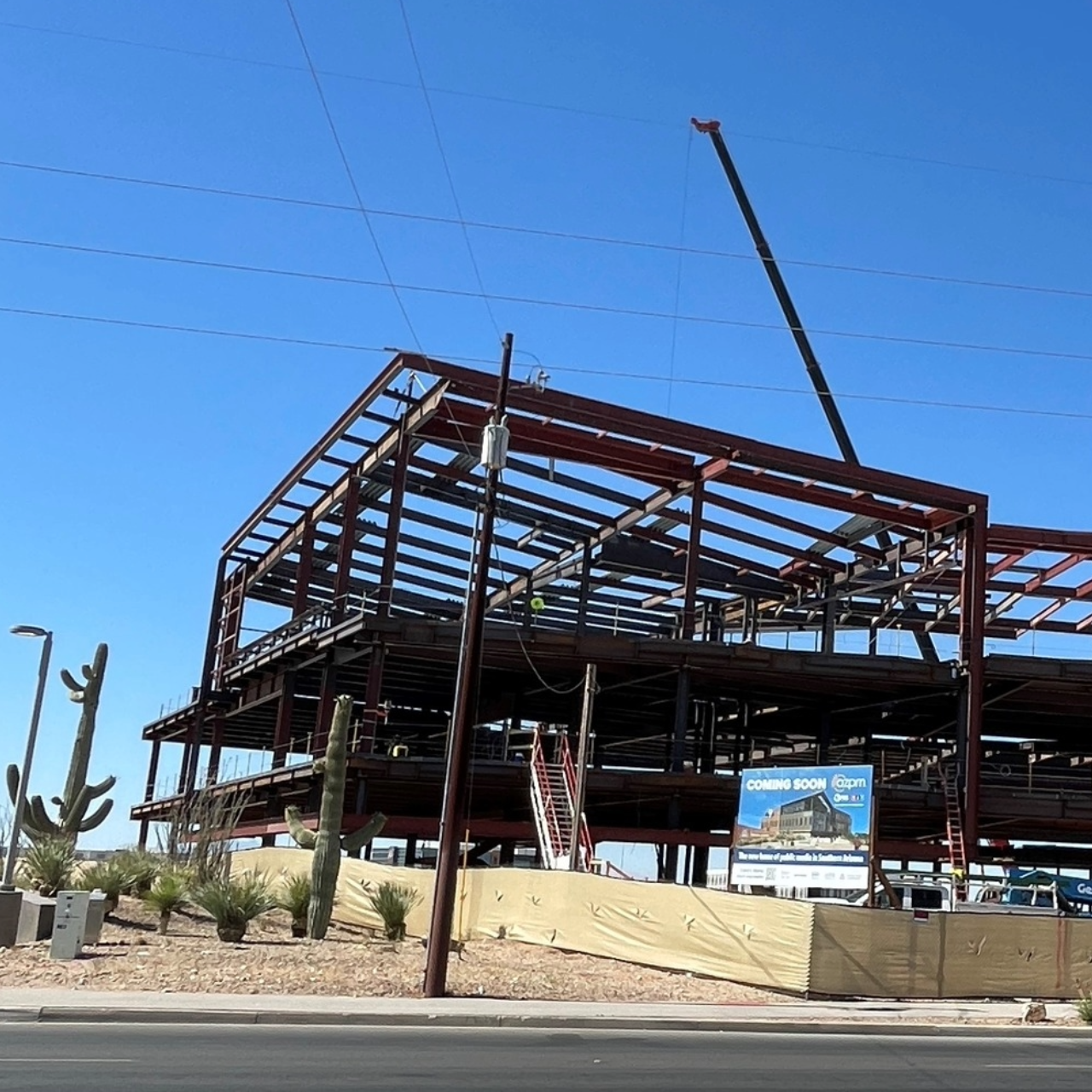 Beams of a building during construction