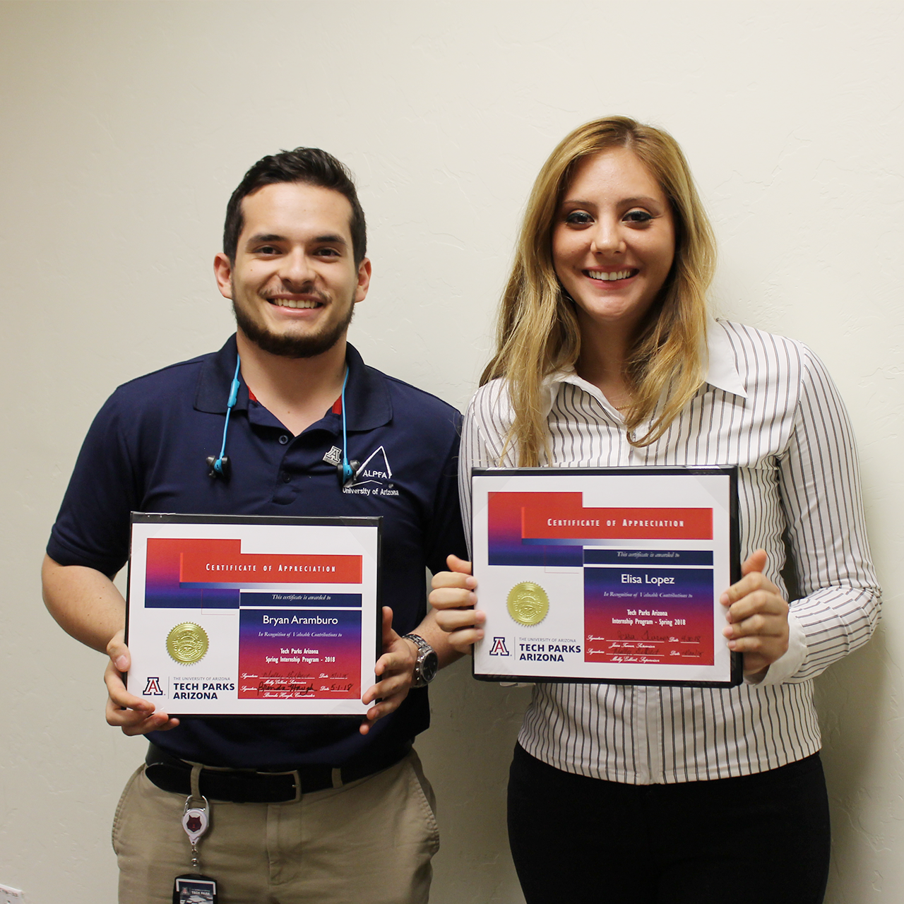 Students holding awards