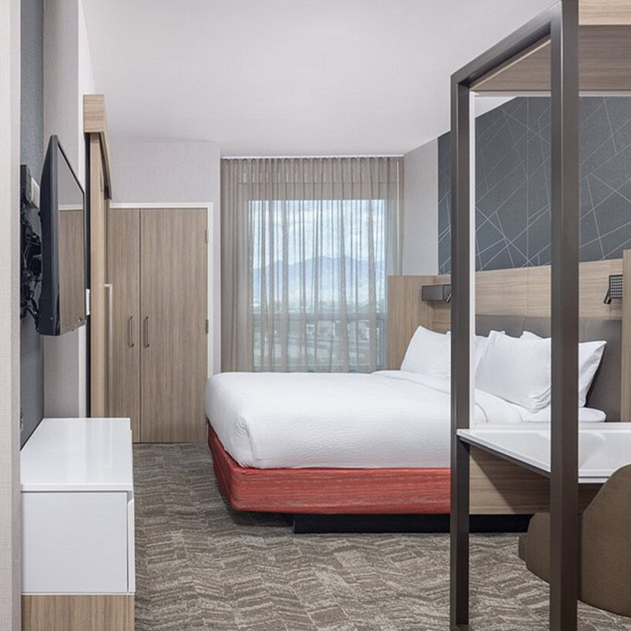 Hotel room bed